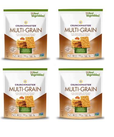 Crunchmaster crackers assortment 3.5 oz (Pack of 4 Bags) (Garden Vegetables)