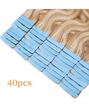 Rich Choices Tape In Extensions - 40PCs 80g Real Remy Hair #18/613 Ash Blonde/White Blonde 35cm - Premium Quality Hair Extensions - Buy Online on GoSupps.com