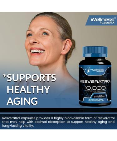 WELLNESS LABSRX Resveratrol Supplement 1000mg 120 Capsules (60 Days Supply) Ultra-Strength High Purity Trans-Resveratrol for Healthy Aging Anti-Aging and Heart Health Support - Vegan Keto 120 Count (Pack of 1) - Buy Online on GoSupps.com