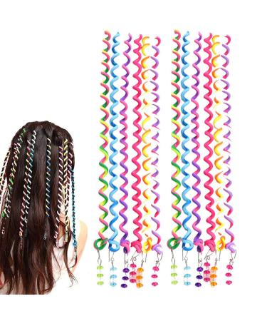Hair styling diy accessories tool set hair styling accessories colorful hair torsion hair jewelry spiral hair styling diy accessories for girl party birthday 12 pieces