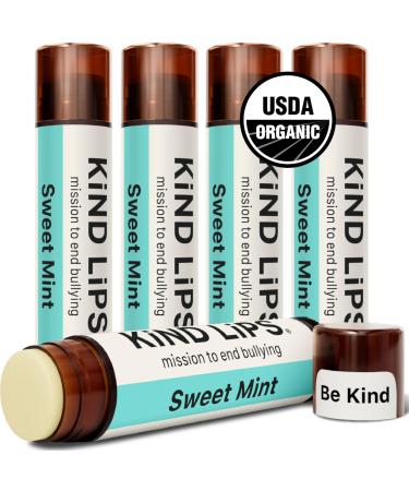 Kind Lips Sweet Mint Organic Lip Balm Natural Moisturizing Lip Care 5 Pack Sweet Mint 1 Count (Pack of 5)