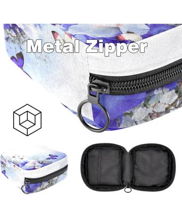 Stylish Menstruation Pad Bag with Zipper | Women's Napkin & Tampon Storage - Floral & Butterfly Designs - Buy Online on GoSupps.com