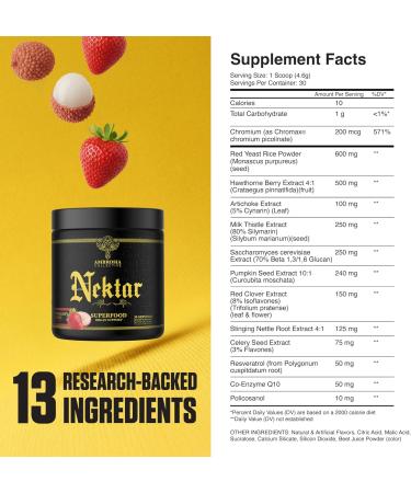 Ambrosia Nektar - Superfood Powder | Daily Organ Support Supplement | Greens Powder Alternative | 13 Superfoods for Energy Digestion Skin Health & Immune Support | 30 Servings | Strawberry Lychee - Buy Online on GoSupps.com