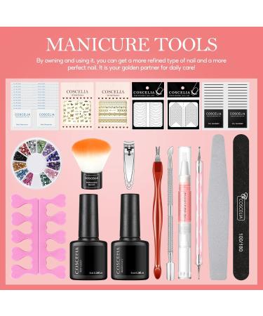 COSCELIA UV Nail Polish Gel Set 10PC Geln gel Starter Kit with 36W UV+LED Lamp Nail Cutter & DIY Nail Art Perfect for At-Home Gel Nails - Buy Online on GoSupps.com