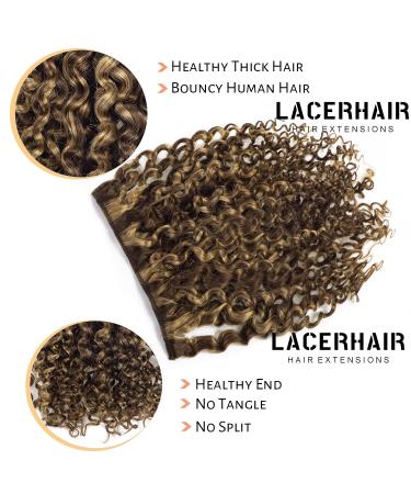 22 inch Afro Jerry Curly Clip in Human Hair Extensions for Black Women - Natural Black Color - 100% Brazilian Hair - #P4/27 - Buy Online on GoSupps.com