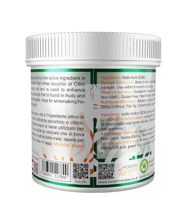 Special Ingredients Malic Acid Powder 500g - Premium Quality Natural Origin - Vegan Non-GMO - Recyclable Container - Buy Online on GoSupps.com