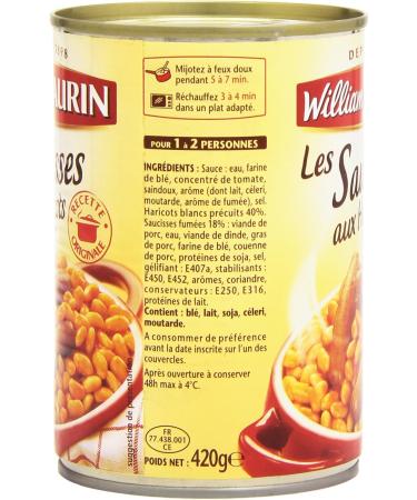 William Saurin White Beans Sausage 420 g - Pack of 6 - Buy Online on GoSupps.com