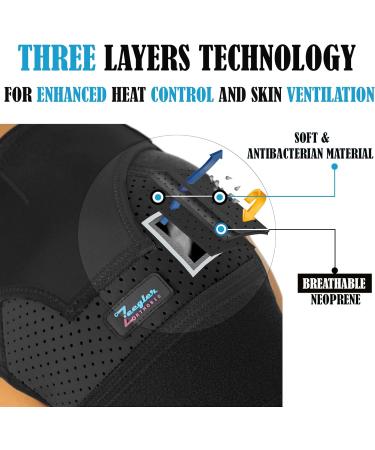 Shoulder Brace for Women & Men - Torn Rotator Cuff Support AC Joint Pain Relief Arm Immobilizer Wrap - Medium/Large Black - Free Extension - Buy Online on GoSupps.com