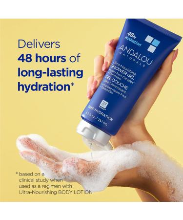 Andalou Naturals Deep Hydration Body Wash | Ultra-Nourishing Shower Gel with Hyaluronic Acid & Ceramides for Dry Skin | Gentle Exfoliating Cleanser 8.5 fl oz - Buy Online on GoSupps.com