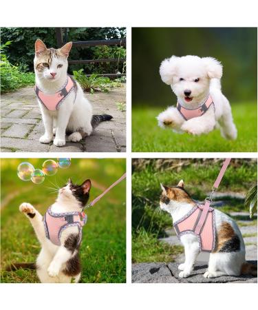 BriFit Cat Dishes & Adjustable Harness - Reflective Outbreak-Proof Soft Vest for Cats & Puppies (Pink XS) | International Shipping Available - Buy Online on GoSupps.com