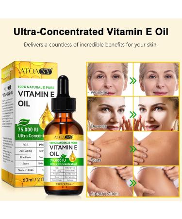  WANFAER Pure Vitamin E Skin Oil Natural Organic Vitamin E Oil for Body Scars and Cuticles Hair and Face Cold Pressed Cruelty-Free Skin Repair - Buy Online on GoSupps.com