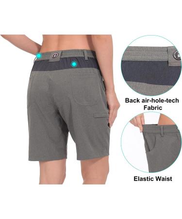 Little Donkey Andy Women's 9 Inseam Golf Shorts - Lightweight Quick Dry Hiking Shorts - Zippered Pockets - Gray Heather Large - Buy Online on GoSupps.com