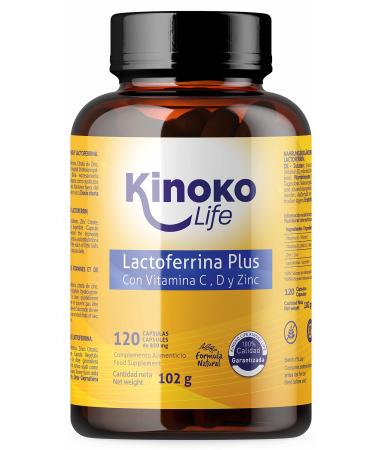 LactoFerrine Plus | 120 Vegetable Capsules | with 500mg Vitamin C | Vitamin D 2000 IU | Zinc Citrate | Supports a Healthy Immune System | Magnesium Stearate Free | Non-GMO