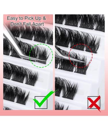 Lash Clusters Kit DIY Extension - Fluffy Cluster Lashes Set for Individual Eyelash Extensions with Glue & Remover by ALICE F - Buy Online on GoSupps.com