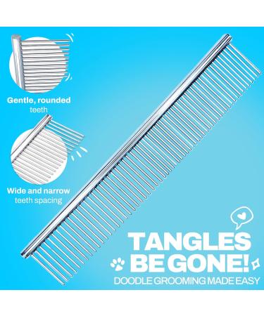 The Doodle Brush - Best Dog Comb for Goldendoodles & Labradoodles | Pet Comb for Medium & Long Hair Dogs | Metal Ridge & Fellkamm   - Buy Online on GoSupps.com