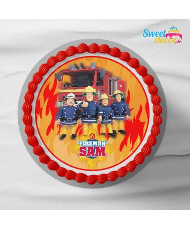 Edible Cake Topper - Firefighter Sam Birthday Decoration - 20cm Fondant Cake Raper for Kids - International Shipping - Buy Online on GoSupps.com
