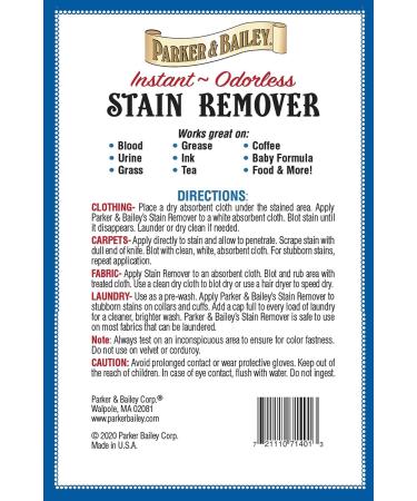Parker and Bailey Laundry Stain Remover - Blood Cleaner for Clothing - Carpet Spot Treater - Unscented Sulfate and Bleach Free -16oz - Buy Online on GoSupps.com