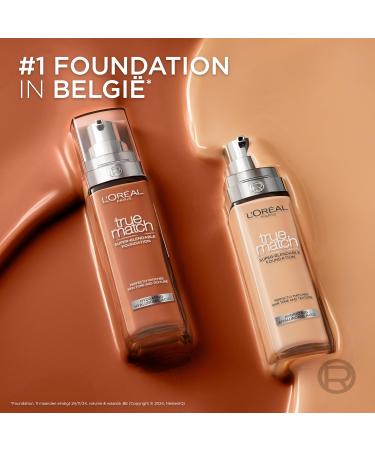 L'Or al LOr al Paris True Match Foundation 8RC Natural Coverage Foundation with Hyaluronic Acid and SPF 1630 ml Vegan AVAILABLE IN 48 SHADES enriched with hyaluronic acid - Buy Online on GoSupps.com