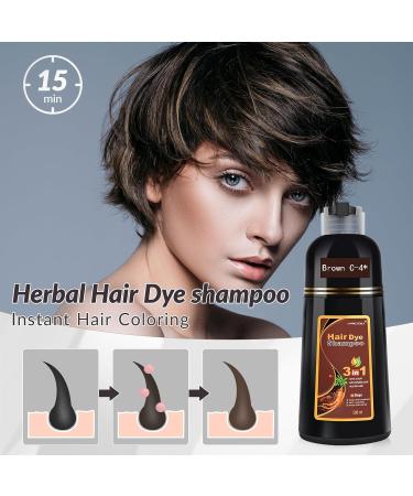 Meidu Brown Hair Dye Shampoo 3 in 1 | Semi-Permanent Gray Hair Coverage | Herbal Plant Formula for Men & Women | 16.9 Fl Oz - Buy Online on GoSupps.com