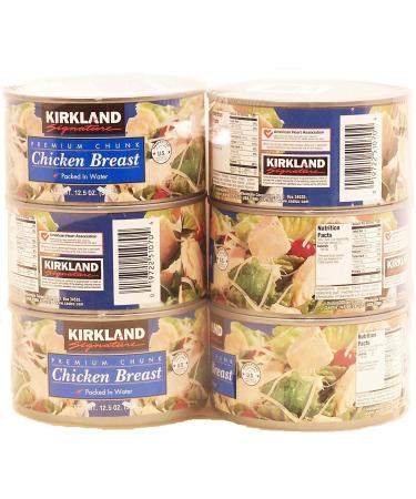 Kirkland Signature Premium Chunk Chicken Breast Packed in Water, 12.5 Ounce, 6 Count 12.5 Ounce (Pack of 6) - Buy Online on GoSupps.com