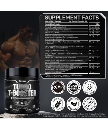 NEUNEST Turbo Testosterone Booster for Men 13-in-1 Testosterone Supplement for Energy Stamina & Muscle Complex with Tongkat Ali KSM-66 Ashwagandha Maca Male Enhancing Supplement 120 Capsules - Buy Online on GoSupps.com