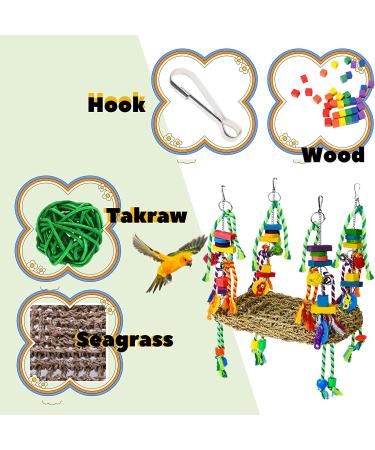 Pomeyard Bird Toy Cockatie: Interactive Climbing and Bouncing Fun for Parrots, Lovebirds, Budgies, and Conures - Green with Bell - Buy Online on GoSupps.com