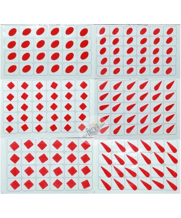 IS4A 486 Bollywood Forehead Stickers Adhesive Body Jewelry - 18 Cards Multicolour Bindi Velvet Drop Square & Oval Shaped Tattoo for Daily Use - Buy Online on GoSupps.com