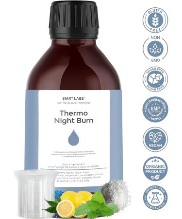 L Carnitine Thermo Night Burn: Liquid Nighttime Fat Burner for Fast Weight Loss - Caffeine-Free & Natural Formula for Women and Men - Buy Online on GoSupps.com