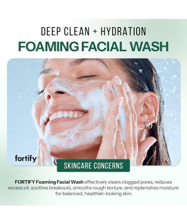 Fortify Skincare Facial Cleanser with Hyaluronic & Salicylic Acid 3-in-1: Detox, Treat, Boost Foaming Face Wash For Oily & Acne-Prone Skin Dermatologist Tested, Clean Beauty 5.07 Fl Oz - Buy Online on GoSupps.com