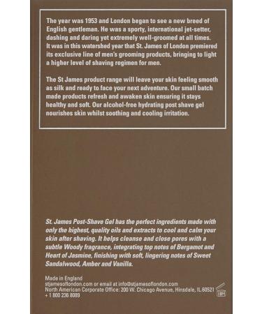 St. James of London Sandalwood & Bergamot Post-Shave Gel 100ml - Buy Online on GoSupps.com