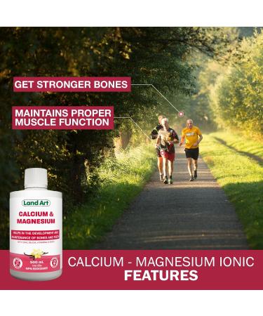 Liquid Calcium Magnesium Formula with Vitamin D Vitamin E and Zinc - Maintain Healthy and Stronger Bones - 500ml - Vanilla Spearmint Flavor - Non-GMO Gluten Free Sugar Free - Made in Canada - Buy Online on GoSupps.com