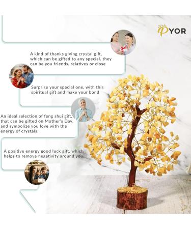 PYOR Aventurine Yellow Feng Shui Money Tree Crystals - Good Luck Energy Gemstones for Spiritual Decor - Buy Online on GoSupps.com