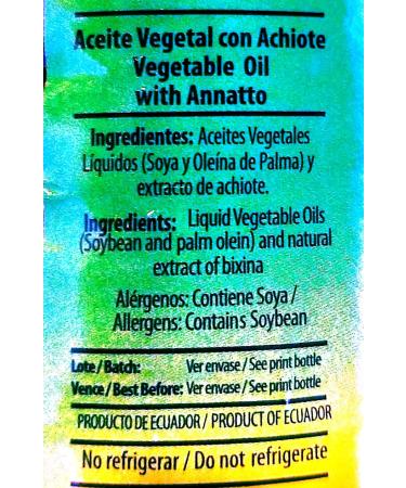 La Favorita Vegetable Oil with Annato 16.9 oz - Premium Quality Cooking Oil - Buy Online on GoSupps.com