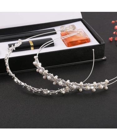 Pangda Rhinestone Bridal Headband - Wedding Flower Girl Tiara with Pearl Diamond Crown - Buy Online on GoSupps.com