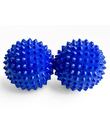 2x DBT skills hedgehog ball |Magnetic high stress acupressure ball |For stress relief or massage |against tension and for more mobility and concentration (blue matt) blue matt 32 mm