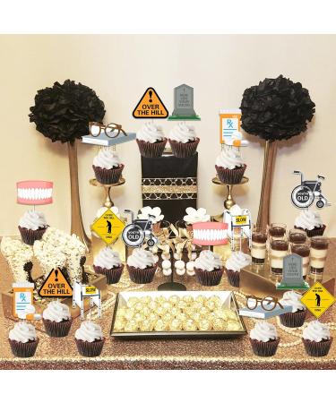 36 Pieces Over The Hill Cupcake Toppers Old Age Cake Decorations Funny Over The Hill Birthday Decor Old People Retirement Party Supplies - Buy Online on GoSupps.com