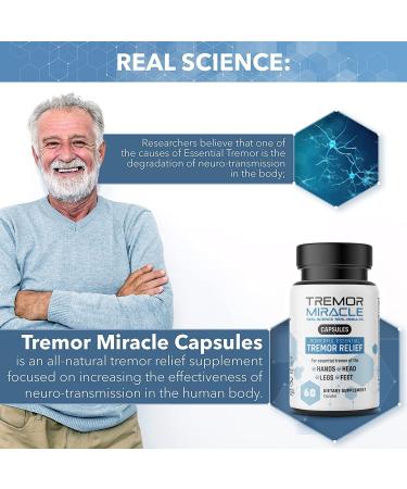 Real Science Tremor Miracle Capsules Tremor Relief Supplement and Hand Tremor Aids for Adults with TremorStop Blend GABA and Vitamins for Neurotransmission Support Made in USA 60 Caps 1 Pack - Buy Online on GoSupps.com