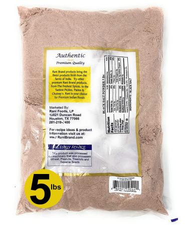 Rani Black Salt Powder (Kala Namak) 80oz - Unrefined & Pure | Vegan | Gluten-Friendly | Indian Origin - Perfect for Tofu Scramble | 5lb Bulk Pack - Buy Online on GoSupps.com