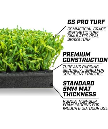 GoSports 2x1 Golf Hitting Mat with 3 Rubber Tees - Indoor/Outdoor Artificial Turf Practice Mat in Green - Buy Online on GoSupps.com