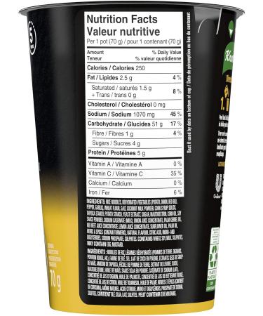 Knorr Rice Noodle Cup for a Light Soup Meal or Snack Ready in 5 mins Singapore Laksa Low Fat Vegetarian and no Artificial Flavours 70 g ( 8 Count ) - Buy Online on GoSupps.com