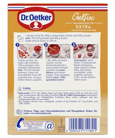 Dr.Oetker Gelfix Extra 2:1 - 16 Pack (16x50g) | Vegan Gelling Powder for Fruity Jams & Jellies | Ideal for Homemade Preserves - Buy Online on GoSupps.com