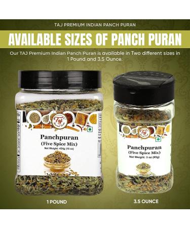 Taj Premium Indian Panch Puran 5 Spice Blend - 21oz (1lb) Pack of 1 - Buy Online on GoSupps.com