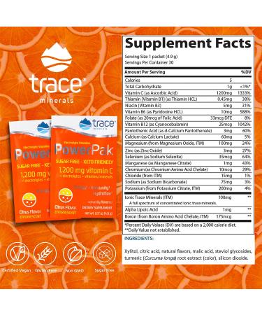 Trace Minerals Electrolyte Stamina PowerPak - Sugar Free Citrus, 30 Packets (0.17 oz Each) - Buy Online on GoSupps.com