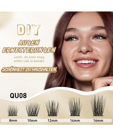 QueWel Cluster Lashes - 72 DIY Eyelash Extensions Soft D Curl Light & Versatile 8-16mm Length Perfect for Home Use - Buy Online on GoSupps.com