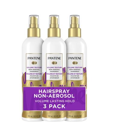 Pantene Hairspray Non-aerosol Volume Lasting Hold Pro-V Body & Softness Texturizing 8.5 fl oz Triple Pack