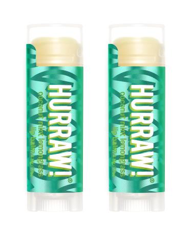 Hurraw! Coconut Mint Lemongrass (Pitta) Lip Balm 2 Pack: Organic Certified Vegan Cruelty and Gluten Free. Non-GMO 100% Natural Ingredients. Bee Shea Soy and Palm Free. Made in USA