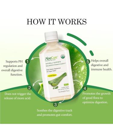 AloeCure Organic Aloe Vera Juice - 2 Bottle Sample Pack - Lemon Natural Flavor - 2x500ml - Buy Online on GoSupps.com