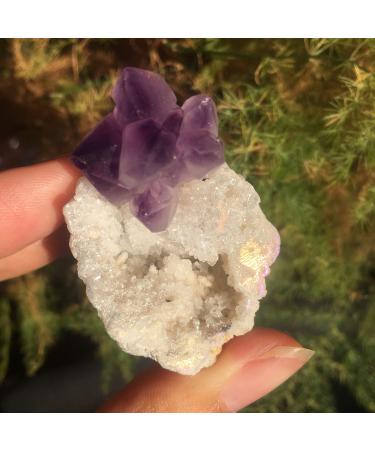 30MM Natural Agate geode Quartz Crystal Aura Crystals Stone and CrystalsQuartz Amethyst Cluster Home Decor Gift NaturalReiki Decoration dingchi Stone Mineral Specimen (Size : 1PCS)