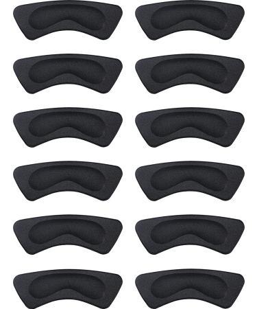6 Pairs Heel Cushion Pads Heel Grip Liner Heel Shoe Grips Liner Self Adhesive Shoe Insoles Foot Care Protector Heel Shoe Grips Line for Women Men - Black