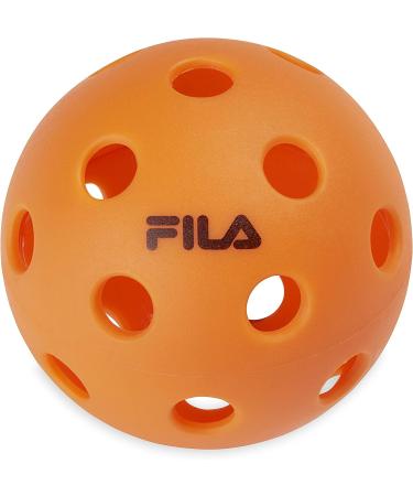 FILA Accessories Indoor Pickleball Balls - Pack of 4 Regulation Size with 26 Holes, Orange | Official Indoor Pickleballs - Buy Online on GoSupps.com